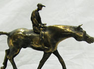 Curtis Jere - Desc: Table sculpture of a horse and jockey